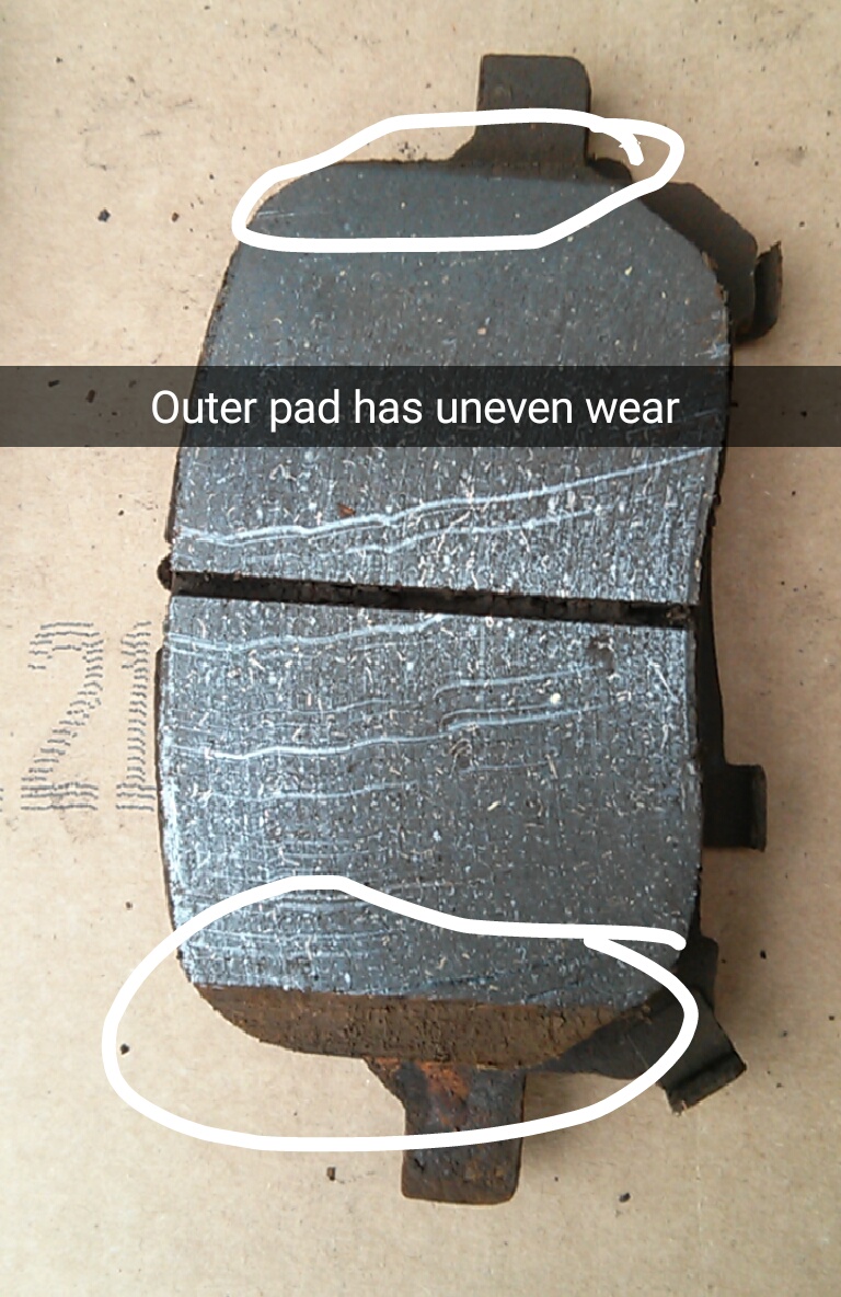 Uneven pad wear