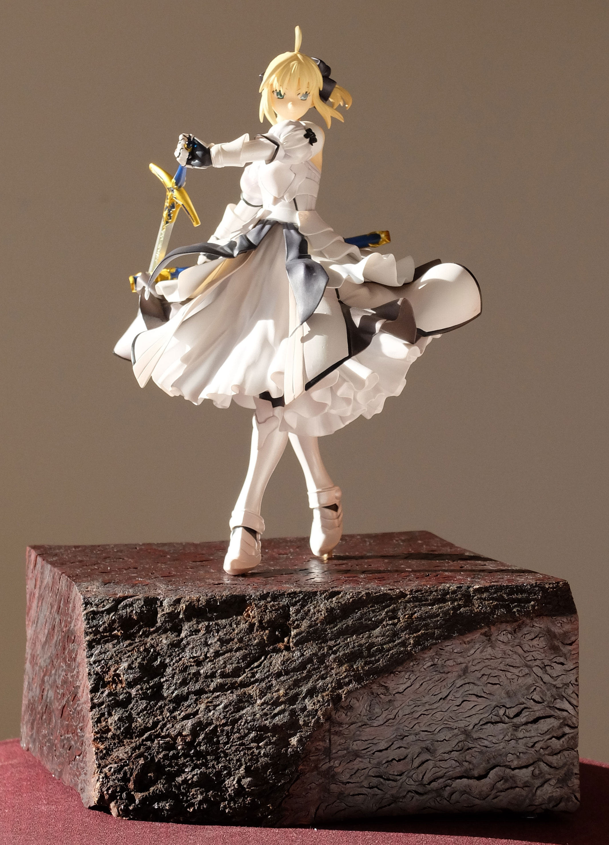 Completed Saber figure on wooden base